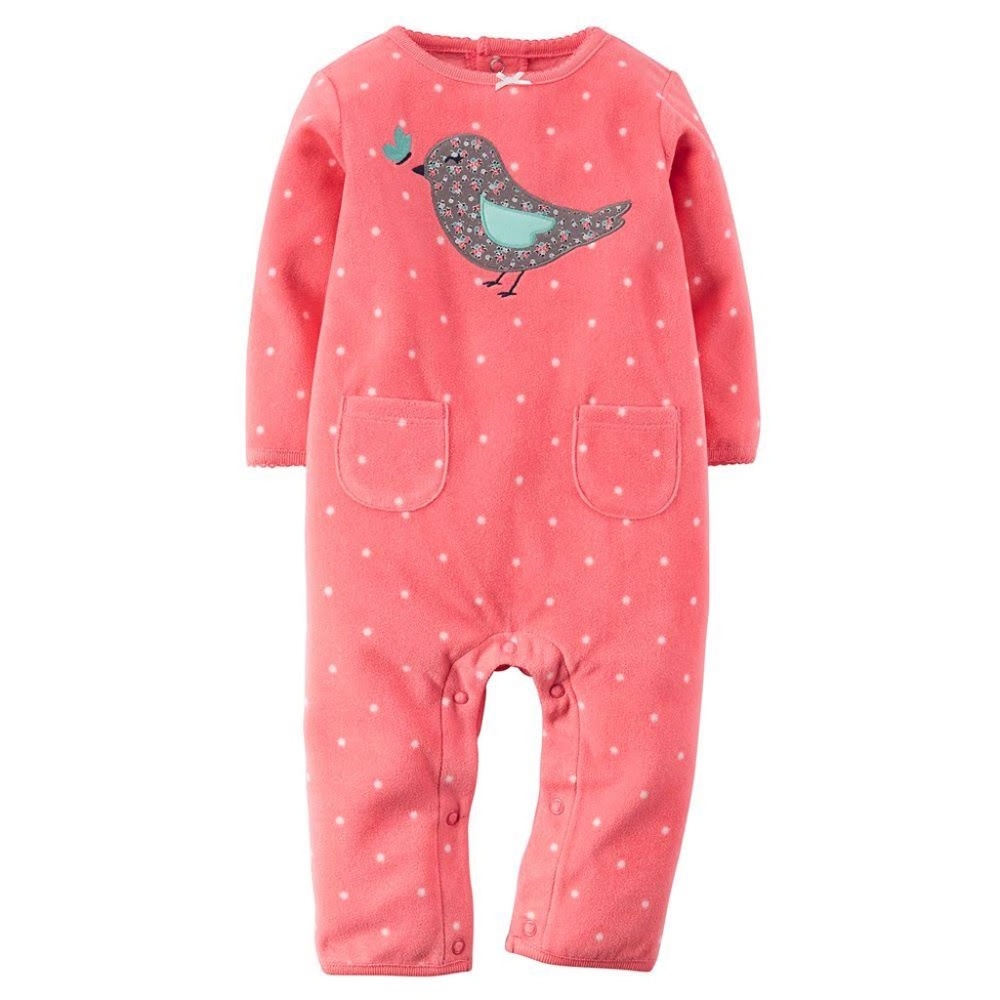 Carter's Baby Girl Bird Fleece Coverall Size 6 Months